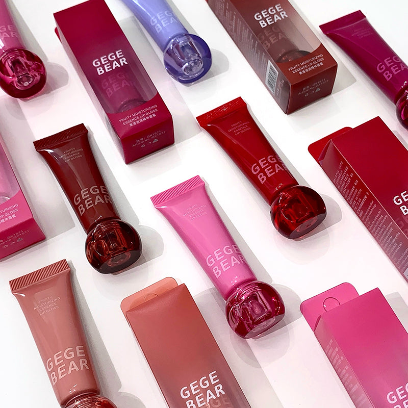Various GEGE BEAR skincare products on a white background