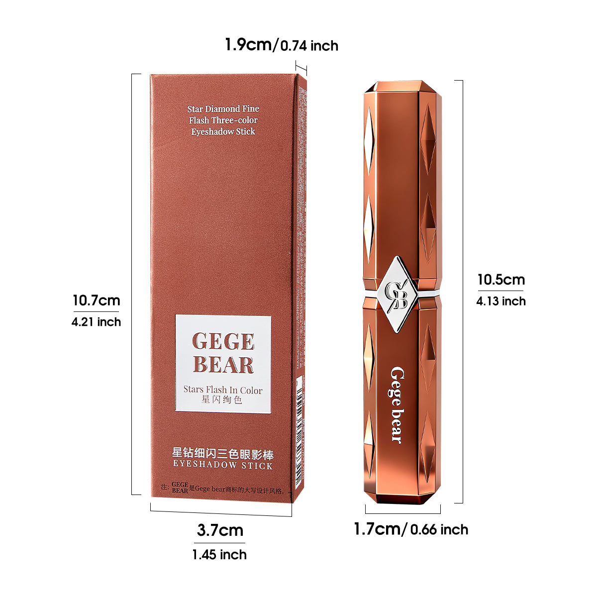Gege Bear Star Diamond Fine Flash Three-Color Eyeshadow Stick
