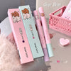Two lip cream products with their packaging on a light surface, featuring the brand 'Gege Bear'.