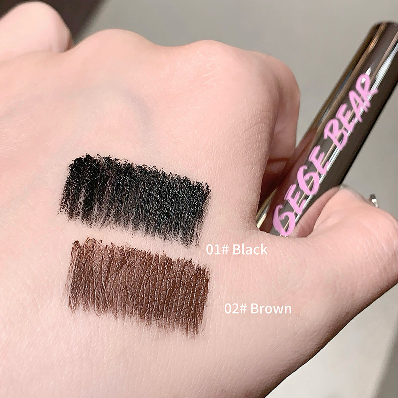 Makeup pencil swatches on a hand with 'GEGE BEAR' branding.