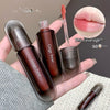 Lip gloss with applicator and close-up of lips, labeled 'Gege bear'.