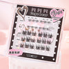 Eyelash packaging with 'Gege bear' branding on a pink background