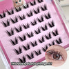 False eyelashes in a pink case with an inset of an eye wearing them.