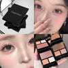 Collage of makeup products including a compact powder case, eye makeup, and a palette with 'Gege bear' branding.