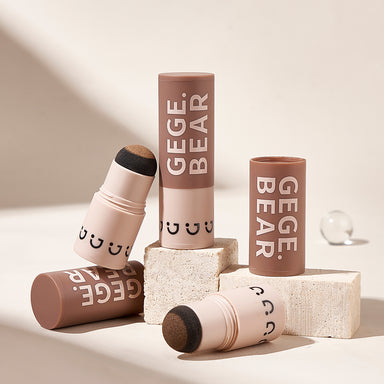 GEGE BEAR makeup products on a neutral background