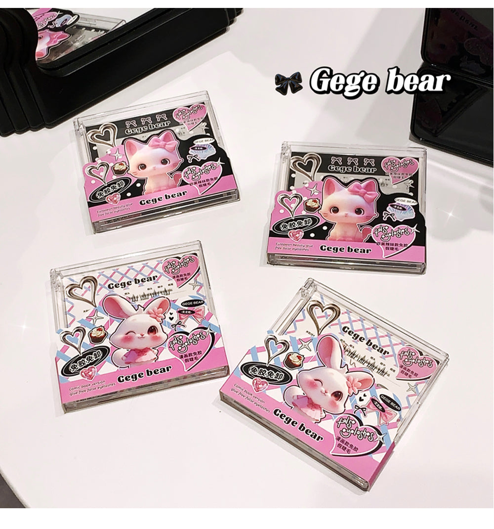 Four Gege bear product packages on a white surface with 'Gege bear' branding.