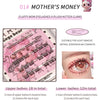 Eyelash packaging with product details and an eye wearing the lashes.