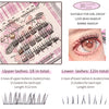 Eyelash packaging with product details and an eye wearing the lashes.