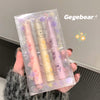 Set of lipsticks in a clear packaging with 'Gegebear' branding.