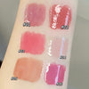 Lipstick swatches on a arm with labeled colors