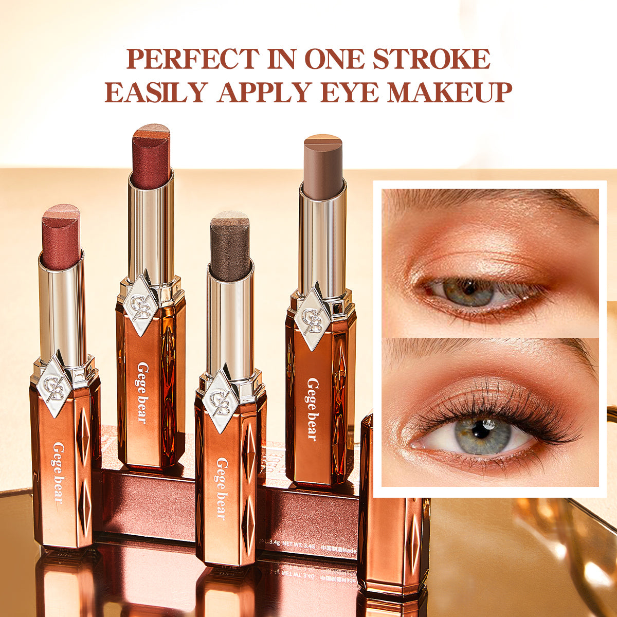Gege Bear Star Diamond Fine Flash Three-Color Eyeshadow Stick