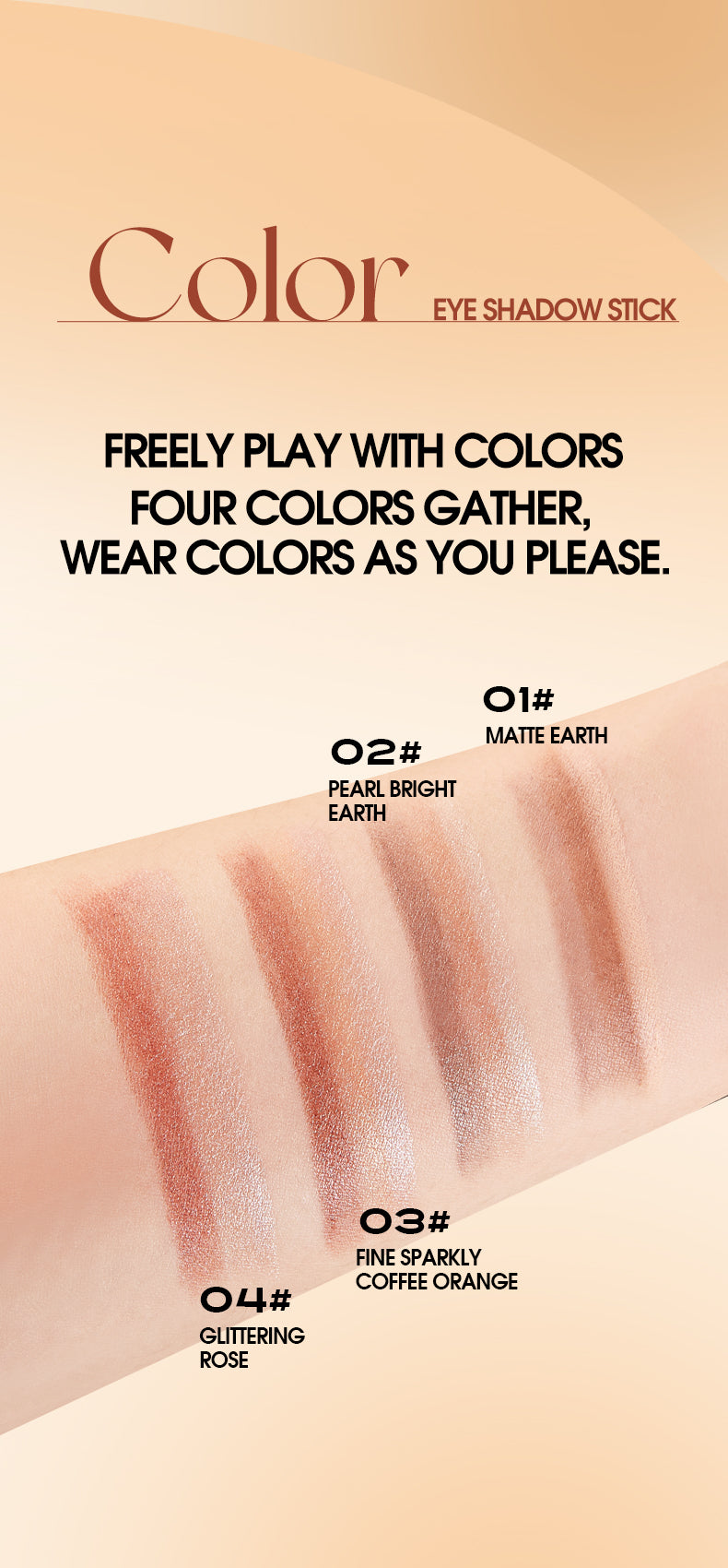 Gege Bear Star Diamond Fine Flash Three-Color Eyeshadow Stick