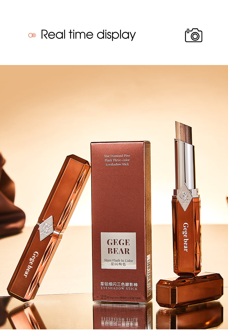 Gege Bear Star Diamond Fine Flash Three-Color Eyeshadow Stick