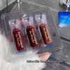 Three lip glosses in clear packaging with 'Sweet Loquat' and 'So Fresh!' branding.
