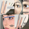 Collage of makeup products and close-ups of eyes with mascara application.